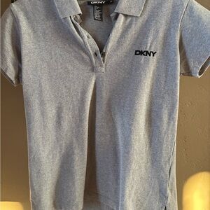 DKNY Heather Gray Button-Up Shirt